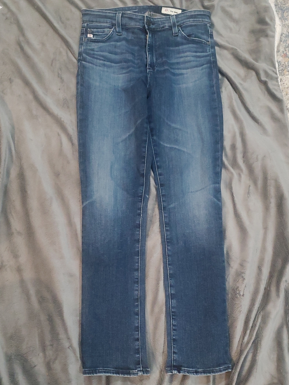 AG Adriano Goldschmied Straight Leg Jeans in Dark Blue Wash